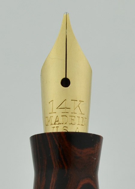Mabie Todd (USA) Swan Fountain Pen - Mottled Red Hard Rubber, 14k
